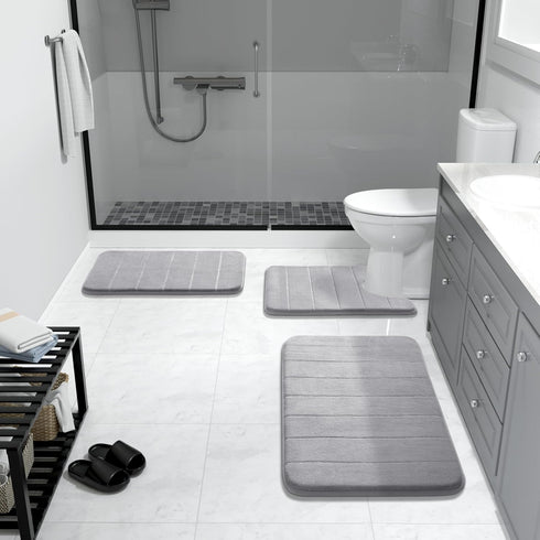 Yimobra Memory Foam Bath Mat, Super Soft Absorbent Bathroom Rug Non Slip 24x17 Inch, Quick Dry, Machine Washable Floor Carpet for Tub Shower, Home...