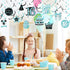 Sumind 30 Pcs Birthday Hanging Swirl Decorations, Teal Silver Black Blue Turquoise Happy Birthday Foil Swirls Ceiling Decor for Girls Sweet Decora...