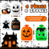 6 Pcs Halloween Pumpkin Leaf Bags, Halloween Pumpkin Trash Bags with Twist Tie, Fall Yard Trash Bags Yard Waste Bags Halloween Goodie Bags for Hal...