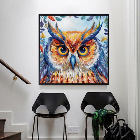 51buyoutgo Owl 11ct Cross Stitch Kits, 11 CT Funny Pre Printed Counted Stamped Cross Stitch Embroidery Needlepoint Needlework Patterns Kits for Be...