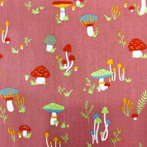 Mushroom Fabric Fat Quarters for Quilting,Cotton Printed Food Pattern Fabric Bundles 18x22,Botanical Woodland Theme SZRUIZFZ (6pcs)...