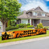 Avezano Happy Halloween Banner Large 98.4 x19.6 Inch Yard Sign Banner Black and Orange Halloween Party Decorations Welcome Hanging Flag Outdoor Fe...