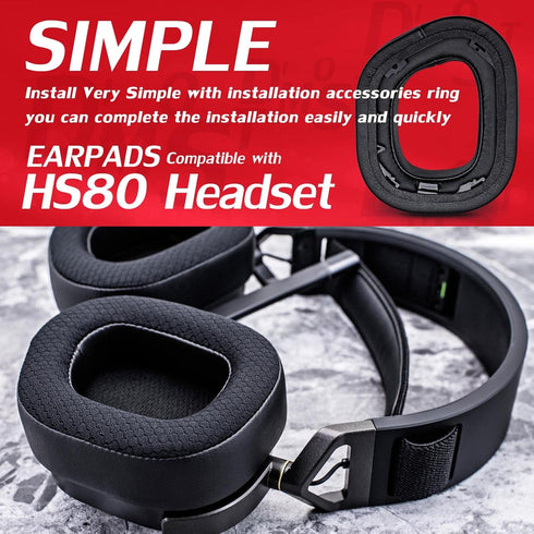 HS80 Cooling Gel Ear Pads Compatible with HS80 Headset I Thicker Enhanced Memory Foam with Breathable Mesh by DIMOST...