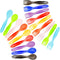 Youngever 18 Pcs Plastic Toddler Utensils, Plastic Kids Forks Kids Spoons, Large Size, Top Dishwasher Safe, Set of 9 in 9 Rainbow Colors...
