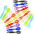 Youngever 18 Pcs Plastic Toddler Utensils, Plastic Kids Forks Kids Spoons, Large Size, Top Dishwasher Safe, Set of 9 in 9 Rainbow Colors...
