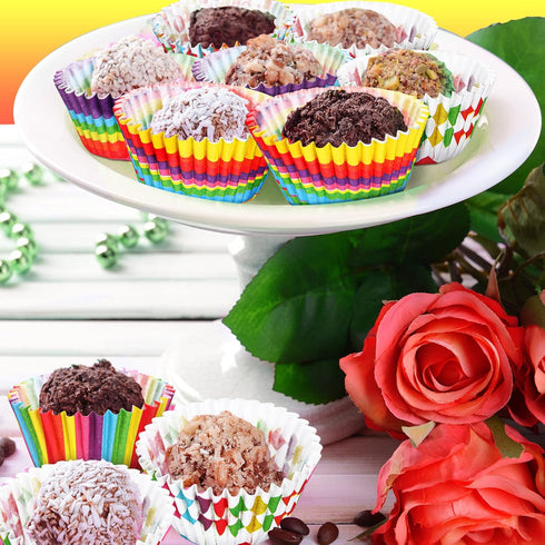 600 count Cupcake Baking Cups Muffin Cupcake Liners Candy Cup Mini Colorful Cupcake Wrappers Rainbow Combo Disposable Baking Cups Set for Birthday...