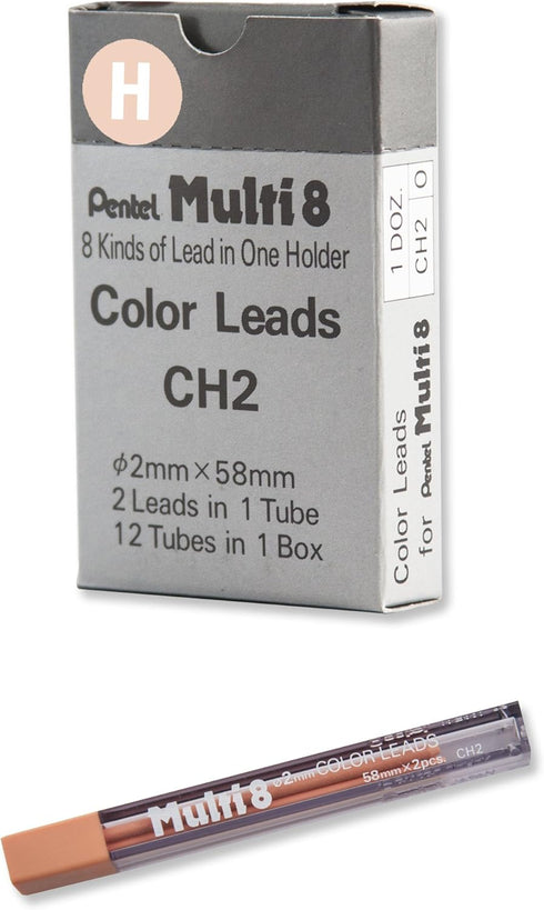 Pentel Arts 8 Colour Pencil Lead Refill, Peach, 24 Pieces of Lead (CH2-H)...