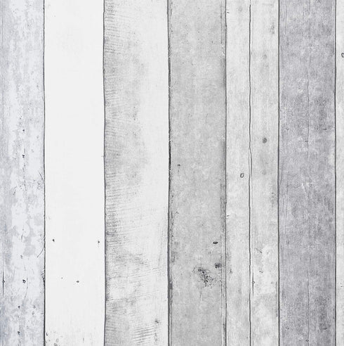 Dimoon 78.7''x17.7'' White Wood Wallpaper Waterproof Grey White Contact Paper Wood Gray White Wallpaper Shiplap Grey White Wood Peel and Stick Wal...