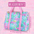 Lilly Pulitzer Cute Lunch Bag for Women, Large Capacity Insulated Tote Bag, Blue Mini Cooler with Storage Pocket and Shoulder Straps, Best Fishes...