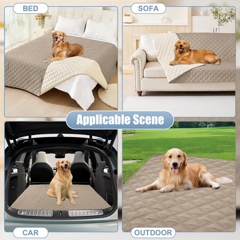 smiry Waterproof Dog Blanket, Reversible Dog Bed Cover Pet Blanket, Soft Couch Cover for Dogs Washable, Bed Couch Sofa Furniture Protector for Pup...