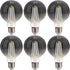 FLSNT Globe LED Edison Bulbs, 5000K Daylight G25 LED Light Bulbs, 4W(40W Equivalent), E26 Base, 300LM, CRI82+, Smoky Grey Glass, 6 Pack...