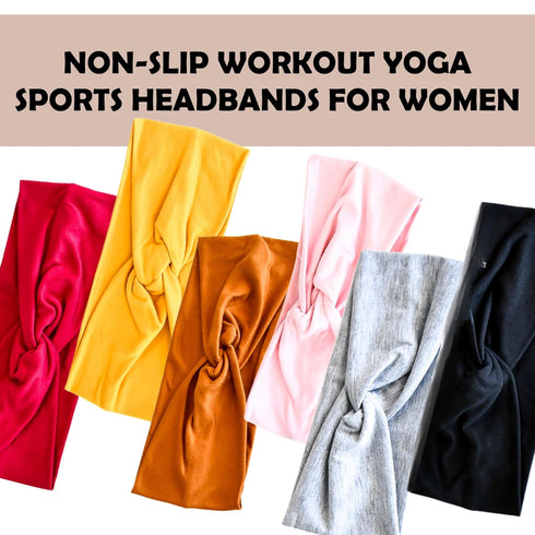 lotus78 Headbands for Women, Fashionable Sports Hairbands, Elastic Wide Headbands, Non-Slip Workout Yoga Sports Headbands for Women, Pack of 6 (Lu...