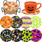 8 Pcs Halloween Diamond Art Coasters Kit with Holder Halloween Pumpkin Ghost Bat Diamond Art Coasters for Adults Diamond Art Kit Supplies for Hall...