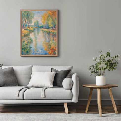 Posterizer 1 pcs- lake scene-nature-oil painting style 5-Landscape & Nature Art-Floral Botanical Art- Decor for Home & Office- unframed wall art...