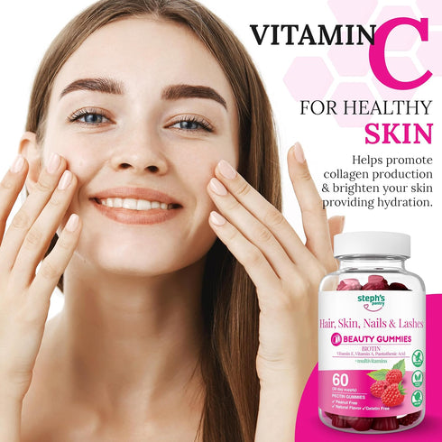 Steph's Pantry Biotin Gummies for Hair, Skin, Nails, & Lashes High Strength Gummies | Daily Multivitamins | Gluten-Free, Nut-Free, Non-GMO, Plant-...