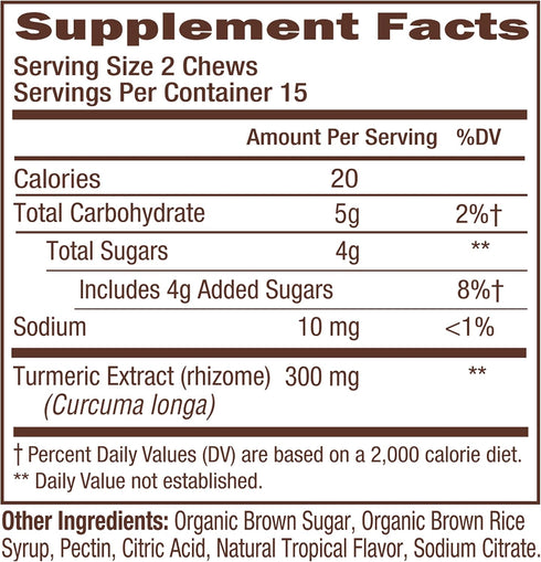 Himalaya Turmeric Chews with Curcumin for Healthy Joint Support, and Optimum Flexibility & Mobility, 300 mg of Extracts per Serving, 30 Soft Chews...