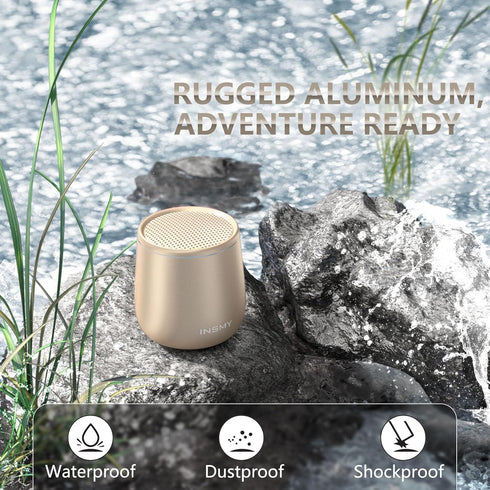 INSMY Small Bluetooth Speaker, Waterproof Mini Portable Wireless Speaker, Punchy Bass Rich Audio Stereo Pairing, Handheld Pocket Size,Built in Mic...