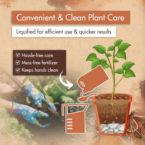 Worm Castings for Plants, Earthworm Casting Organic Fertilizer, Bokashi Booster, Worm Tea Made from Compost Worms, Liquified & Concentrated Vermic...