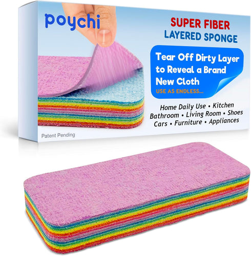 Natural Microfiber Super Fiber Rag, 12 Fiber Layer on 1 Rag, Perfect Cleaning, Extraordinary Liquid Absorption Ability, Home Daily Use, Kitchen, B...
