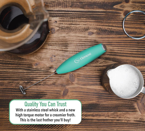 Elementi Milk Frother Wand (Batteries Included) - Coffee Stirrers Electric Mini Mixer for Powder Drinks - Electric Stirrer for Drinks - Electric W...