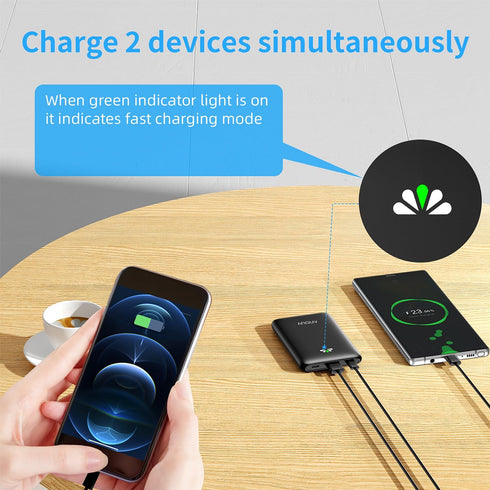 Portable Charger - Mini Power Bank 10000mAh, PD 22.5W Fast Charging Small External Battery Pack with PD 3.0 & QC 3.0, USB-C Ultra Slim Portable Ph...
