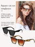 2 Pair Vintage Square Cat Eye Sunglasses Women Retro Trendy Cateye Sunglasses...