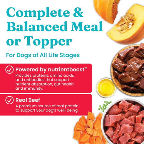 Solid Gold Air Dried Dog Food Toppers for Picky Eaters - Healthy Dog Treats Made with Real Beef to Serve as Meal Topper or Dog Treat - Supports Mu...