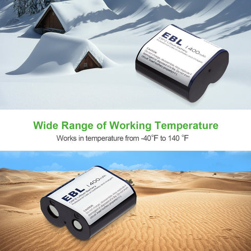 EBL CR-P2 Batteries, 6V 1400mAh Lithium Photo Battery Replaces 223A DL223A EL223AP...