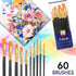 ESRICH Acrylic Brush Set, 6Packs/ 60Pcs Nylon Hair Miniature Brush Paint Brushes, for Acrylic Painting, Face, Body and Oil Watercolor Painting Art...