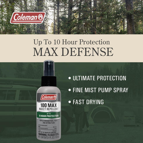Coleman Insect Repellent Spray - 100% MAX DEET Insect Repellent Pump Spray, protection against ticks, mosquitoes, chiggers, gnats, fleas and flies...