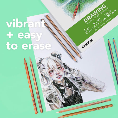 Canson Graduate Drawing Pad, Foldover, 9x12 inch, 30 Sheets | Artist Paper for Adults and Students - Drawing, Sketching and Art Journaling...