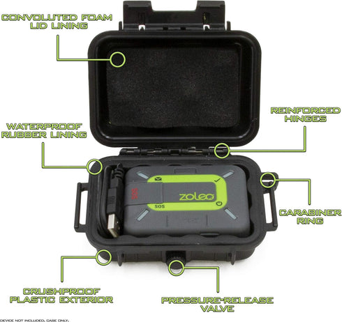 CASEMATIX Protective Travel Case Compatible with ZOLEO Satellite Communicator - Crushproof & Waterproof Case for Satellite Phone Accessory, Chargi...