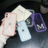 R'hllor Pink Case for iPhone 11, A - Z Initials Personalized Phonecase for Women, Cute Curly Wave Edge TPU Protective Phone Cover, Kawaii Phone Ca...