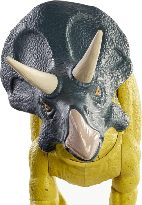 Jurassic World Toys Wild Pack Zuniceratops Herbivore Dinosaur Action Figure Toy with Movable Joints, Realistic Sculpting & Attack Feature, Kids Gi...