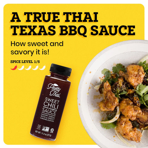 Pretty Thai Sweet Chili Sauce, Gluten Free Certified Non-GMO Authentic Vegan Stir Fry, BBQ Condiment, Dipping Sauce, Rice Seasoning, 100% Natural...