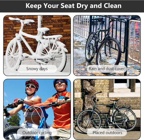 Yolev Waterproof Bike Seat Cover with Drawstring Waterproof Bike Seat Rain Cover with Drawstring Seat Protective Water Resistant Bicycle Saddle Ra...