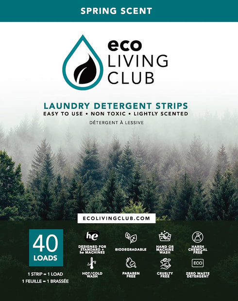 Laundry Detergent Sheets Usage (Up to 80 loads), Hypoallergenic, Biodegradable, Travel Friendly Strips (Spring Scent)...