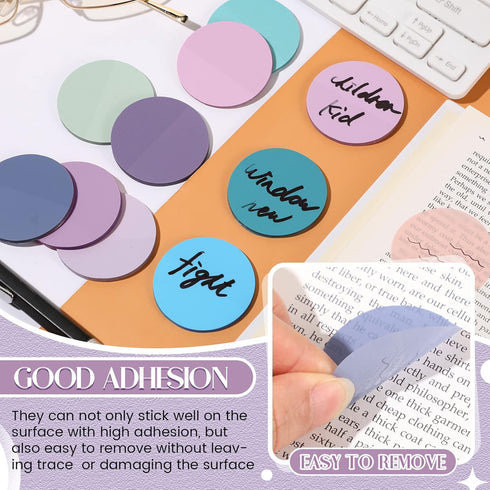 500 Sheets Transparent Sticky Notes Round Translucent Sticky Notes Sticky Tabs Colorful Page Flags Stickers Clear Book Markers Bible Journaling Of...