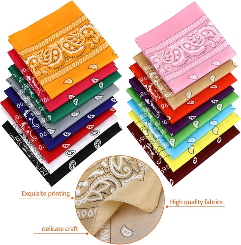 16pcs Bandanas Multi-Purpose Party Outdoor Favor Scarf Headband Handkerchiefs for Unisex Women Men Boy Girls...