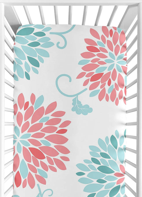 Fitted Crib Sheet for Modern Emma Baby/Toddler Bedding Set Collection - Floral Print...