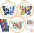 MRHMX ART Embroidery Kit Butterfly Flower Pattern 3 Sets for Beginners,Stamped Cross Stitch kits for Adult,Hand Cross Stitch Kits Women with Embro...