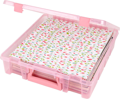 ArtBin 6955RK Super Satchel 1-Compartment Box, Art & Craft Organizer, 1-Pack, Translucent Blush...