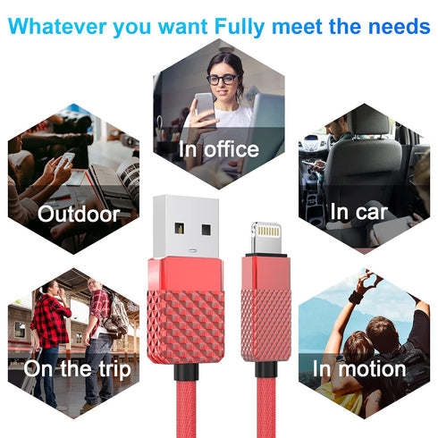 MTAKYI MFi Certified 16FT Lightning Cable iPhone Charger Cord Fast Data Cable Nylon Braided Compatible with iPhone Xs Max/XS/XR/7/7Plus/X/8/8Plus/...