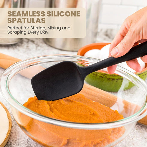 High Heat Flexible Silicone Spoon Spatula - 10.4in Seamless Baking Bowl Scraper and Cooking Scraper for Nonstick Cookware - Silicone Spatulas for ...