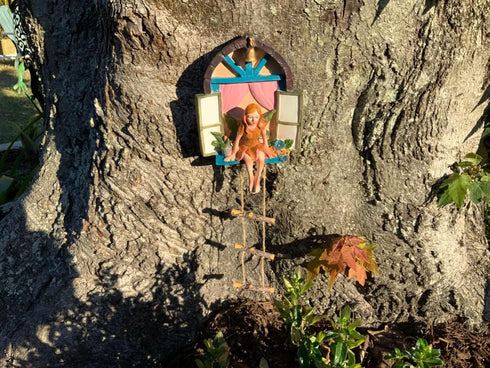 Fairy Angel Statue Garden Tree Decoration Resin Angel Figurine Wall Hanging Decor Outdoor Garden Decor for Lawn Yard Patio Windowsill Garden Gifts...