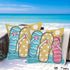 2 Pack Waterproof Summer Throw Pillow Covers 24x24 Inch Flip Flops Decor Tropical Beach Starfish Farmhouse Outdoor Decoration Pillow Cases Blue Oc...