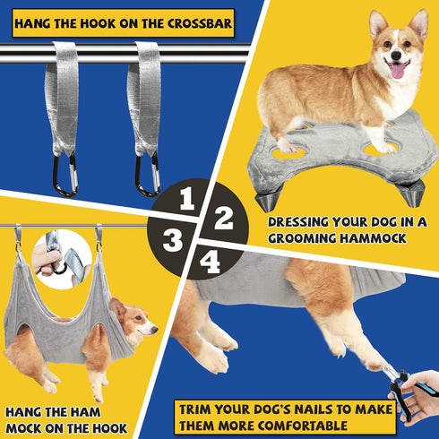 Dog Grooming Hammock,Dog Grooming Supplies,Dog Hammock,Dog Grooming Harness,Pet Grooming Hammock,Grooming Table,Dog Nail Clipper,Dogs Cats Groomin...