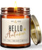 Fall Candles - 'Hello Autumn' Fall Candle w/Apple, Cinnamon & Nutmeg I Infused with Essential Oils I Autumn Fall Scented Candles I Cozy Cute Fall ...