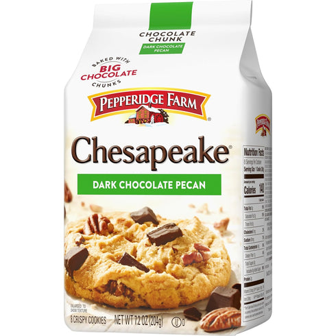 Pepperidge Farm Chesapeake Crispy Dark Chocolate Pecan Cookies, 7.2 OZ Bag (8 Cookies)...
