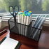 Black Mesh Pencil Holder, Metal Mesh Desk Organize for Pens, Kitchen Utensil Desk Storage,3 Compartments, Small Elegant Office Desk Supplies Organ...
